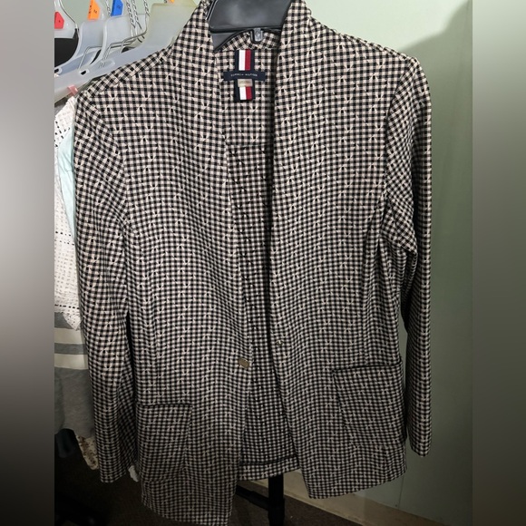 Tommy Hilfiger Black and White Checkered Blazer - Picture 2 of 5